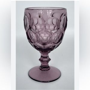 (SET of 6) Vintage Imperial wine glasses in amethyst colour. Thumbprint design.